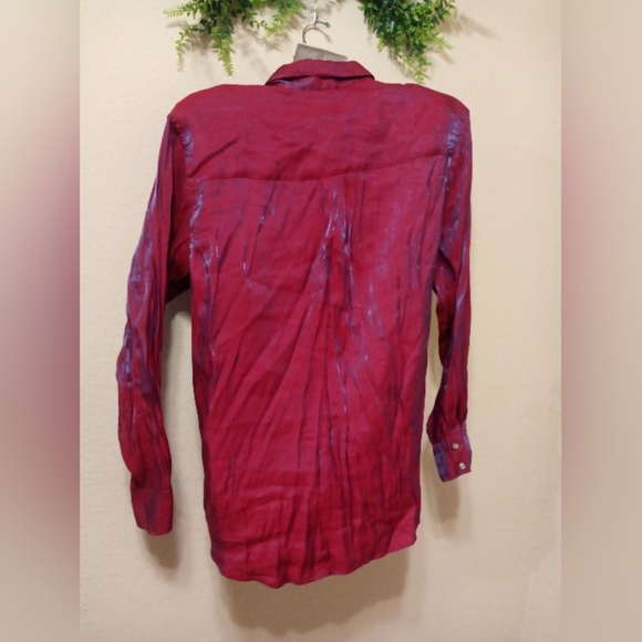 Karen Scott Red Button Down Shirt - Picture 2 of 7